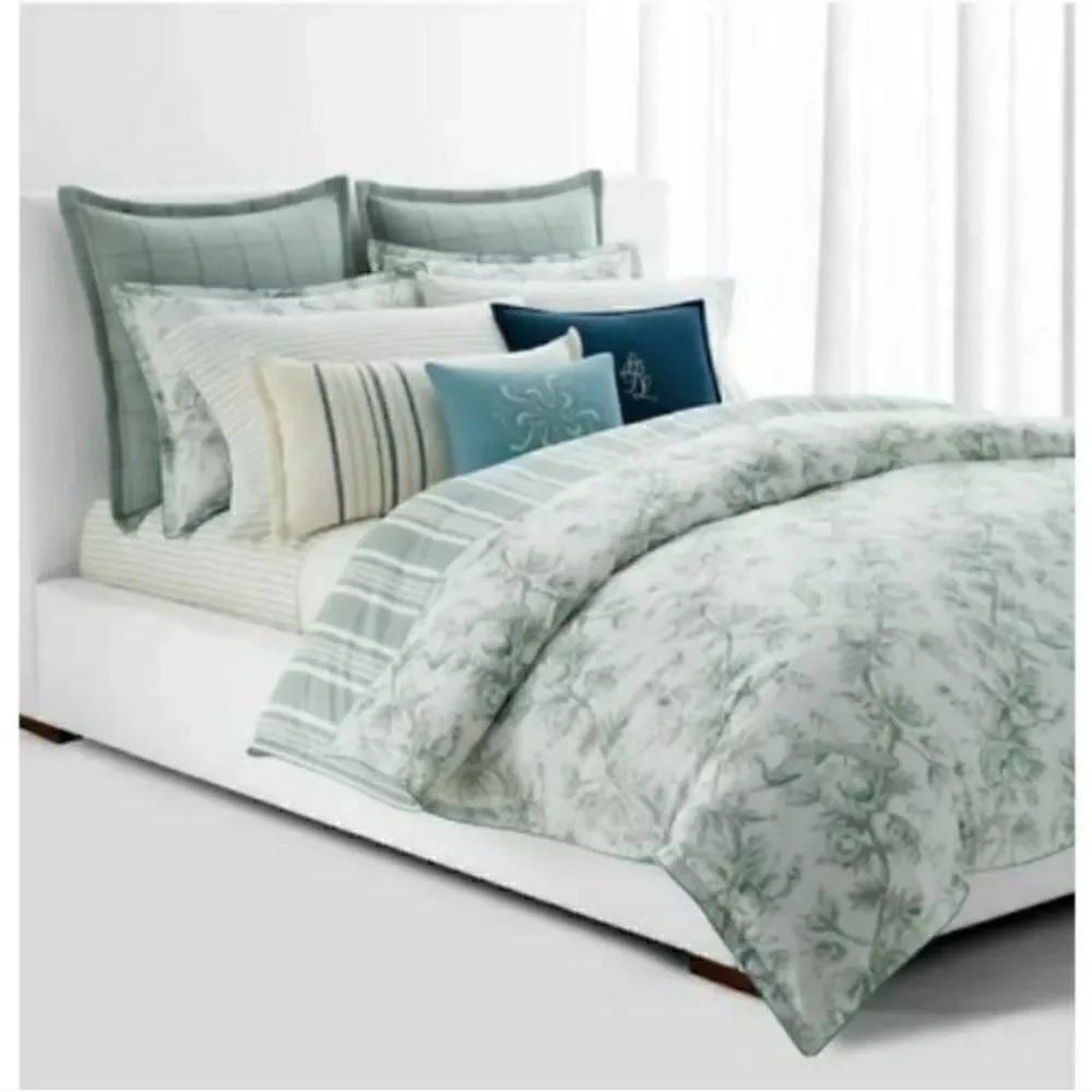 Lauren Ralph Lauren Home Julianne Toile Full Queen Duvet Cover Sage NWOT